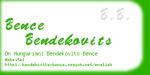 bence bendekovits business card